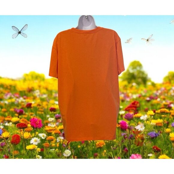 Womens Print T Shirt Black Don't Crack Size XXL Orange Black Short Sleeve - Picture 7 of 9